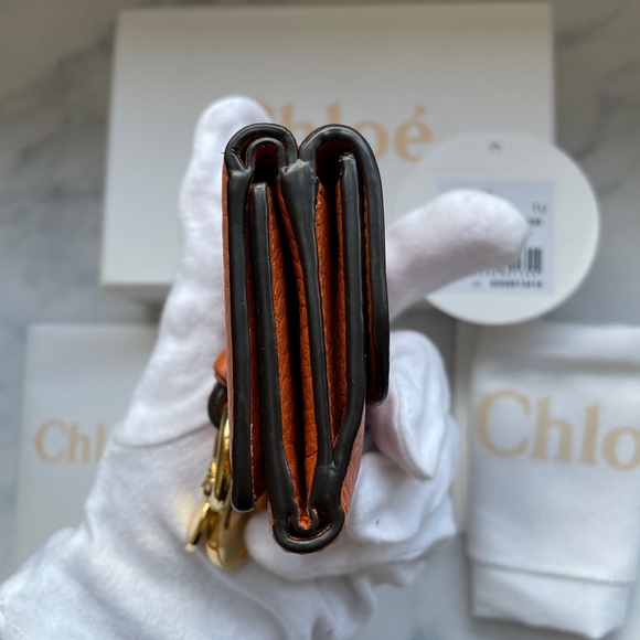 Sold! Chloe Alphabet Trifold Wallet Leather Mini Soft Ebony - Picture 6 of 16